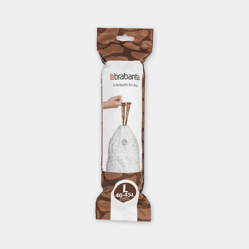 Brabantia PerfectFit Bags L, 40 to 45 Liters - Pack of 10