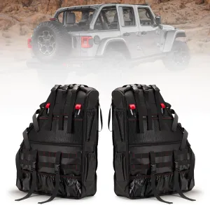 BUNKER INDUST 2 Pcs Roll Bar Storage Bag for 1997-2023 Jeep Wrangler JK TJ LJ & Unlimited JL 4-Door,Multi-Pockets Cargo Bag Saddlebag Tool Organizer,Black