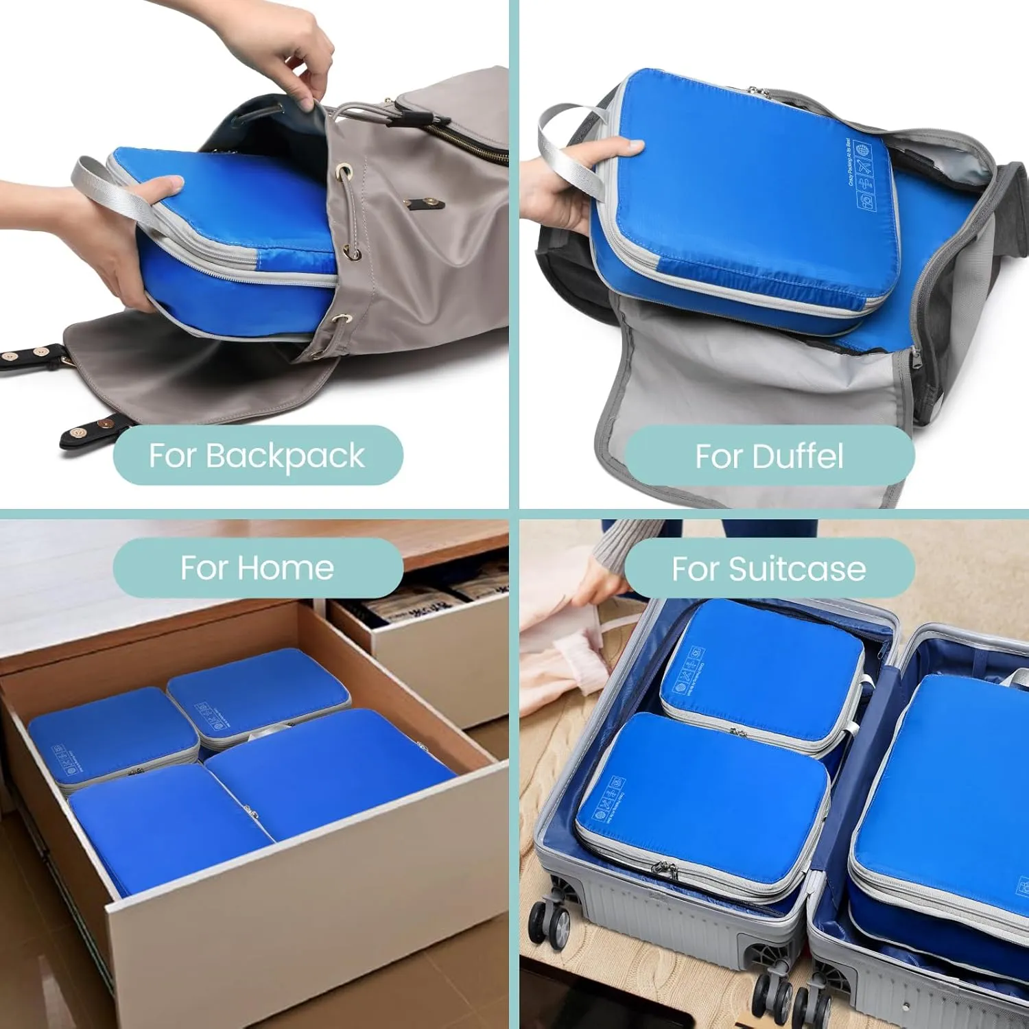 Cambond Compression Packing Cubes for Travel Women - Lightweight Luggage Organizers Bag Packing Cubes for Carry on Suitcases