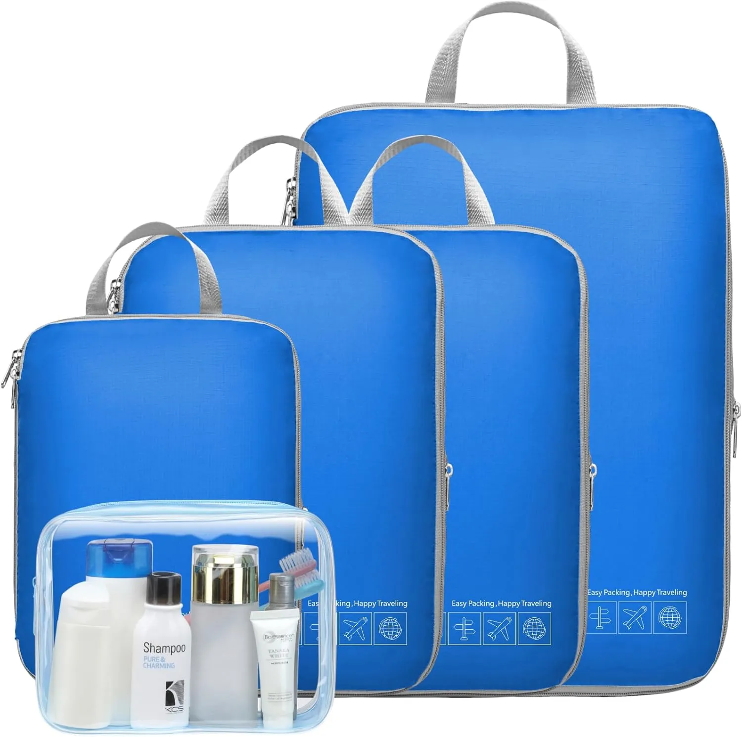 Cambond Compression Packing Cubes for Travel Women - Lightweight Luggage Organizers Bag Packing Cubes for Carry on Suitcases
