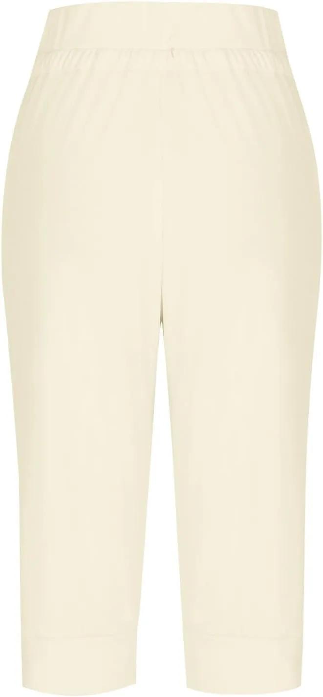 Capri Pants for Women High Waisted Drawstring Joggers Stretch Lightweight Casual Hiking Pant Capri with Pockets