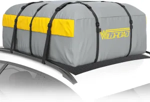 Car Roof Bag Rooftop Cargo Carrier, 21 Cubic Feet Waterproof Roof Luggage Cargo Carrier Bag with Anti-Slip Mat for All Cars Vehicles SUV with/Without Rack (with 2PCS 4M Ratchet Straps)…