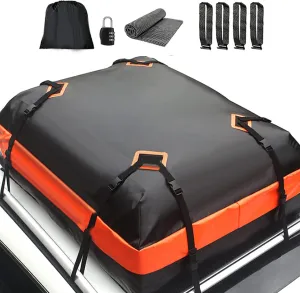 Car Roof Bag,Cargo Carrier Bag,Large Capacity Roof Bag,15 Cubic Feet for A Wide Variety of Vehicle Types with Easy Installation,Includes Antislip Mat