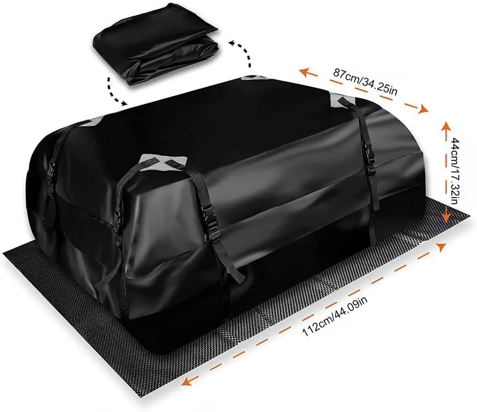 Car Rooftop Cargo 420D Waterproof Oxford Cloth Car Roof Luggage Bag Large Capacity Storage Bag for Travel for