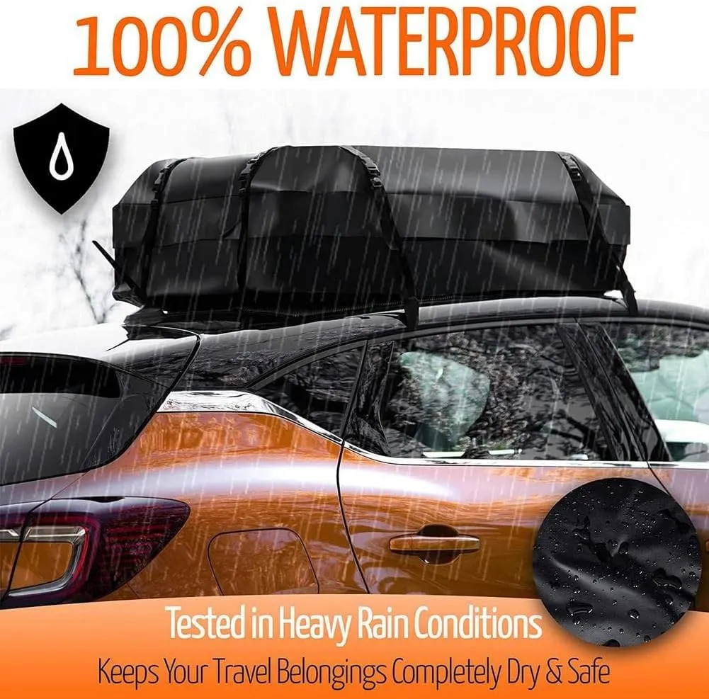 Car Rooftop Cargo 420D Waterproof Oxford Cloth Car Roof Luggage Bag Large Capacity Storage Bag for Travel for