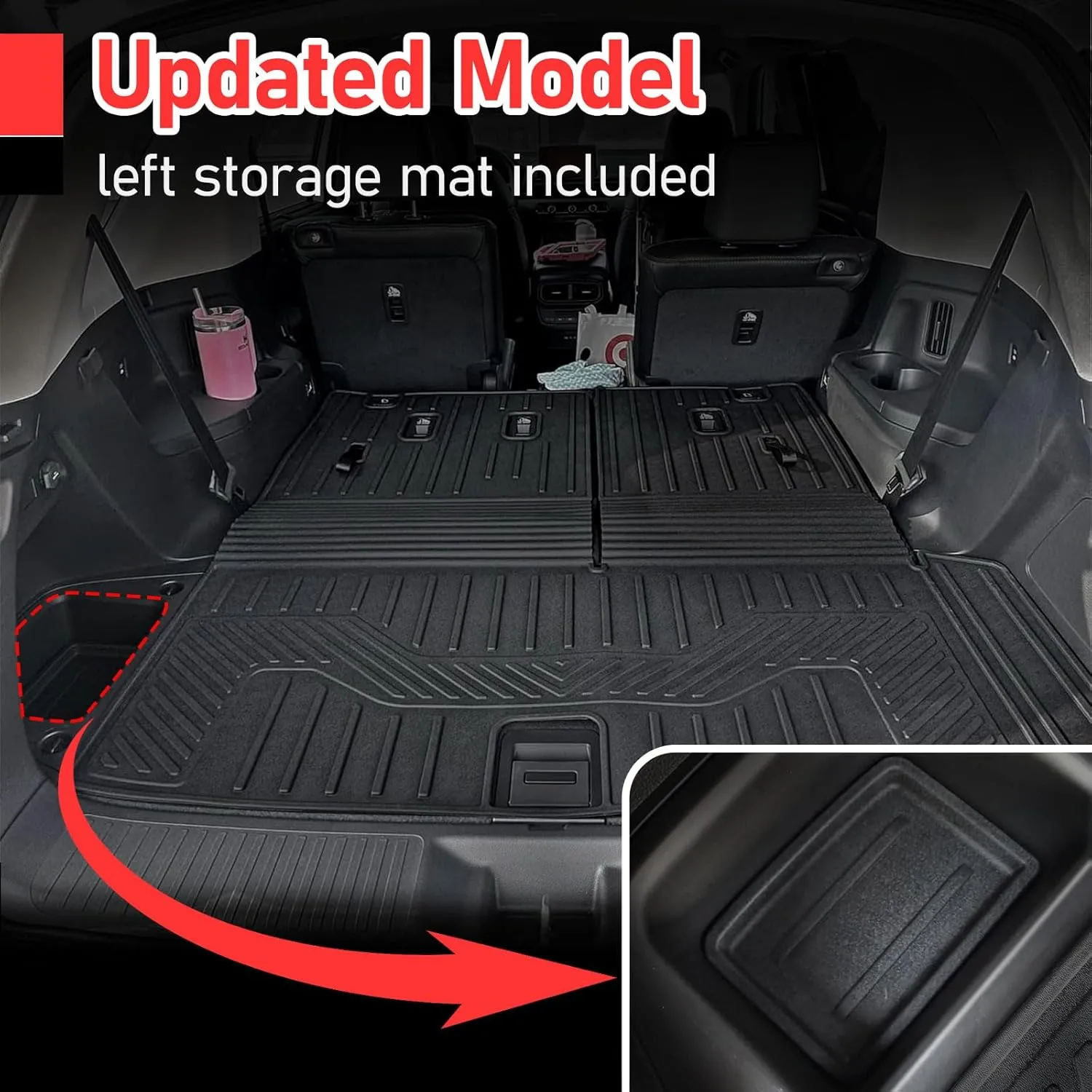 Cargo Mat for 2023-2025 Honda Pilot Floor Mats with Backrest Mat Cargo Liner Replacement for 2025 Honda Pilot Accessories Door Sill Protector Trunk Mat
