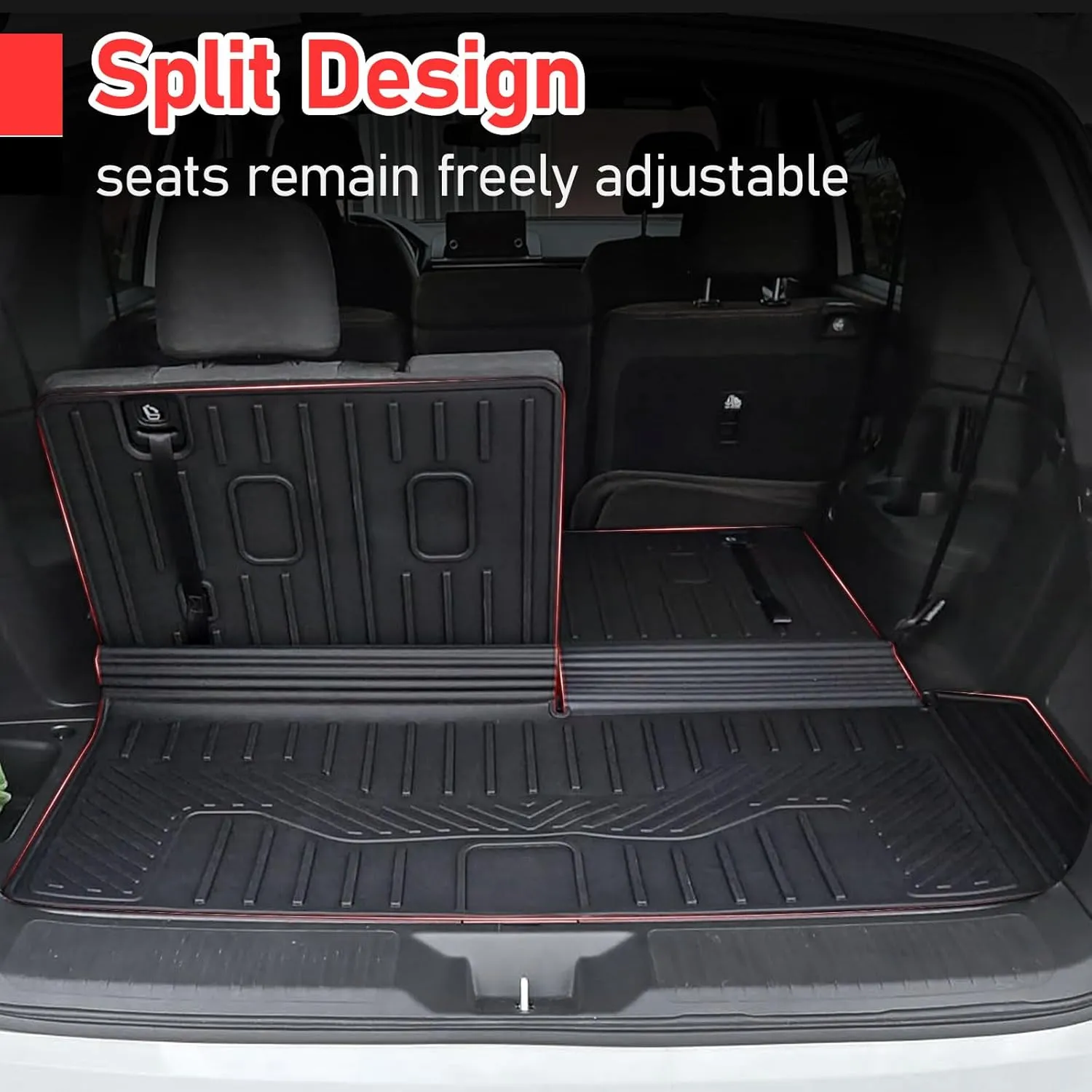 Cargo Mat for 2023-2025 Honda Pilot Floor Mats with Backrest Mat Cargo Liner Replacement for 2025 Honda Pilot Accessories Door Sill Protector Trunk Mat