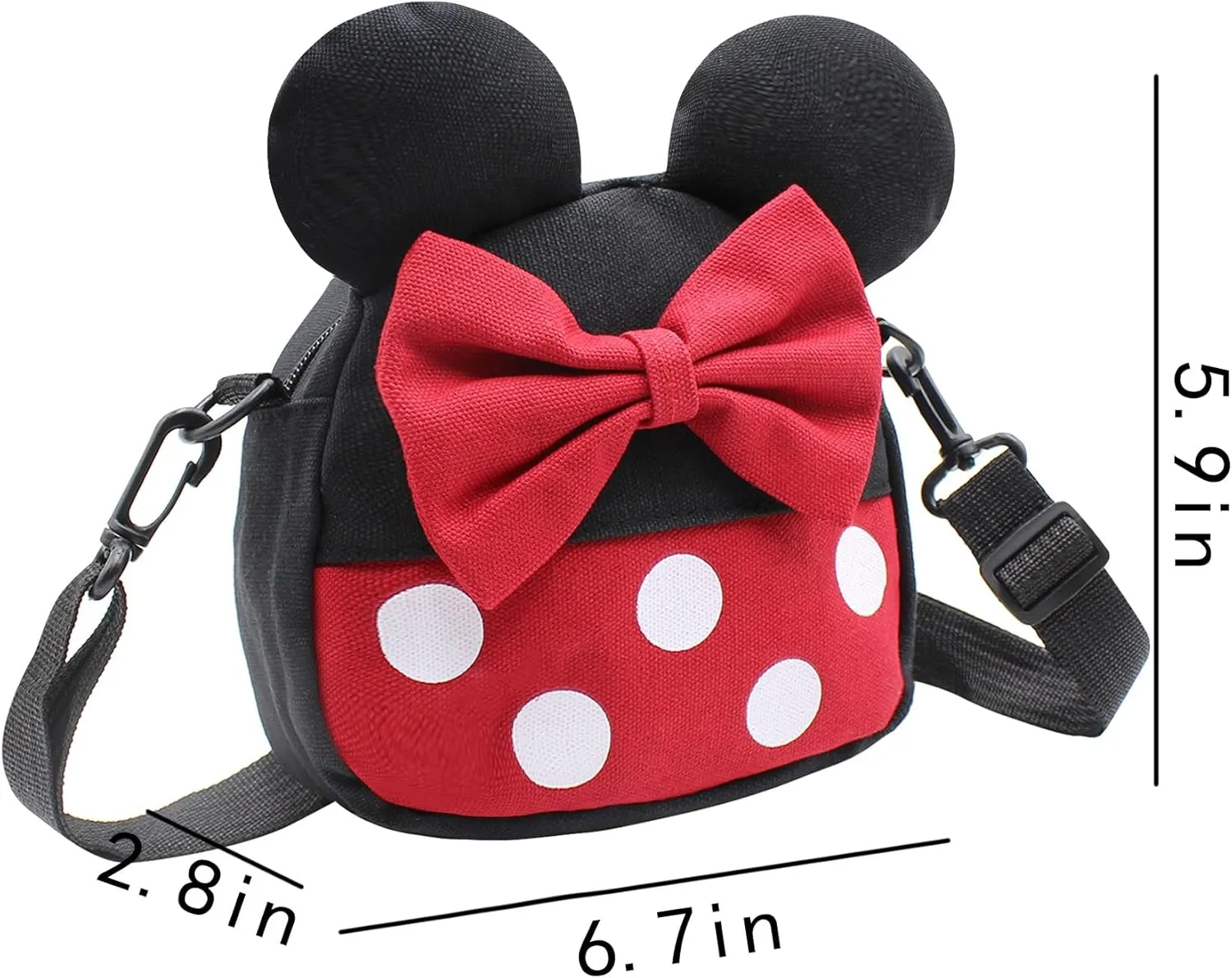 Cartoon Mouse Crossbody Bag Purses for Girls Boys Kids Shoulder Bag Cute Polka Dots Small Satchel
