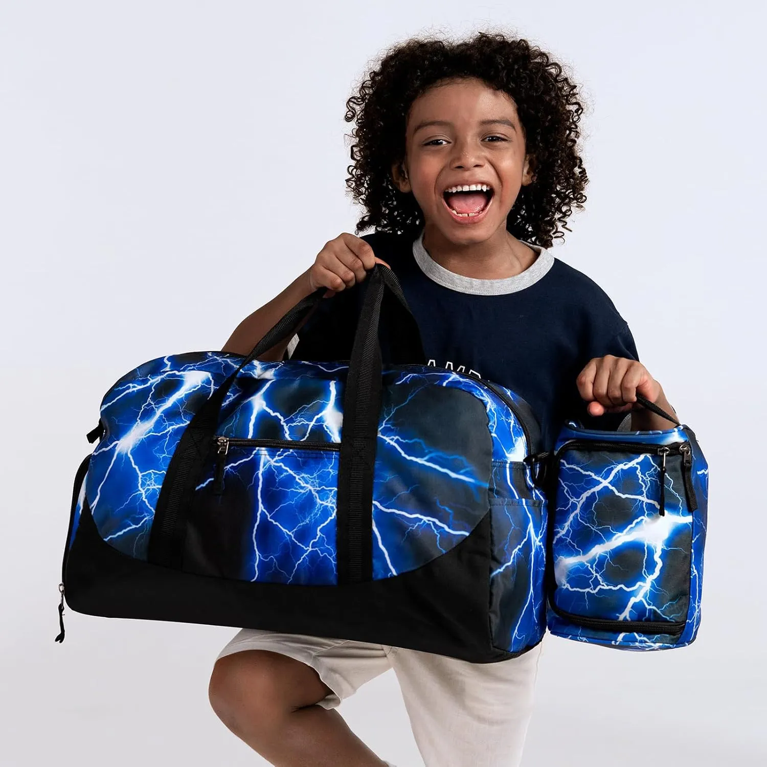 Choco Mocha Kids Duffle Bag Boys Tie Dye Duffle Bag for Kids Travel Bag Boys Overnight Bag for Kids Duffel Bags Toddler Weekender Bag Childrens Kids Gym Sports Sleepover Bag 6-8 Gift Blue