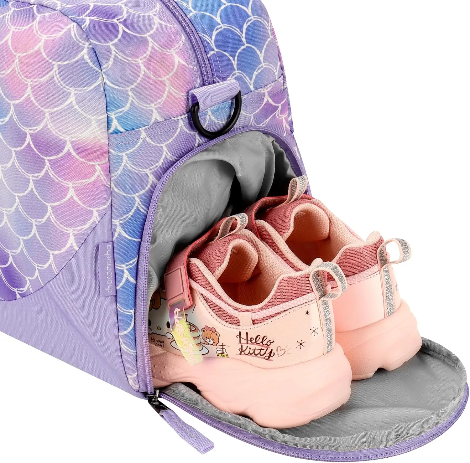 Choco Mocha Kids Duffle Bag Girls - Scale Weekender Overnight Bags for Girl Ages 9-12, Purple