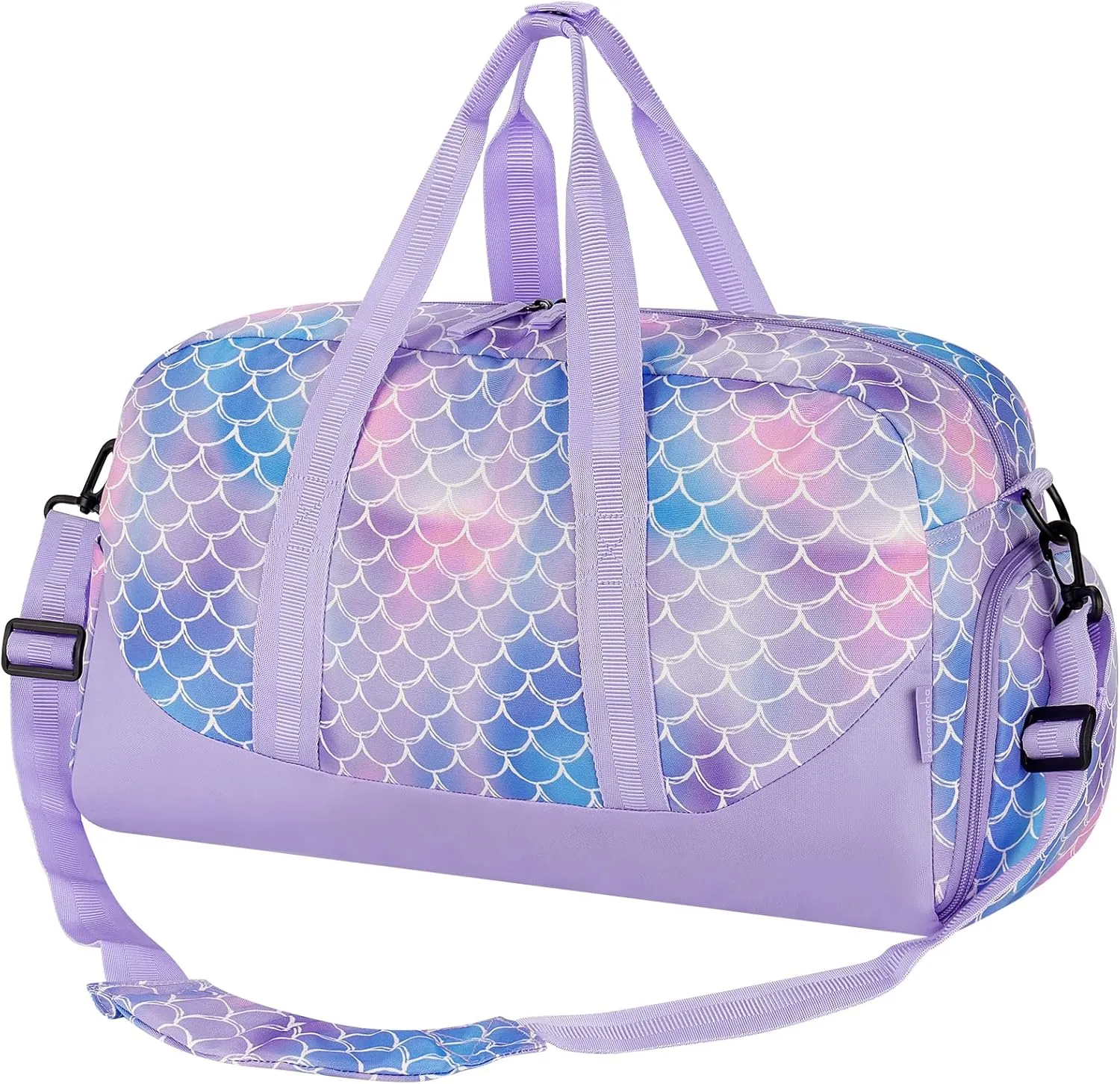 Choco Mocha Kids Duffle Bag Girls - Scale Weekender Overnight Bags for Girl Ages 9-12, Purple