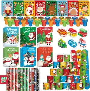 Christmas Party Favors for Kids, 24-Pack School Stationery Set for Stocking Stuffers, Party Favors for Kids Students Classroom Gift Exchange School Games Prizes Reward Goodie Bag Stuffers