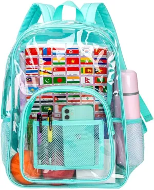 Clear Backpack, Transparent Bookbag Heavy Duty See Through Backpacks