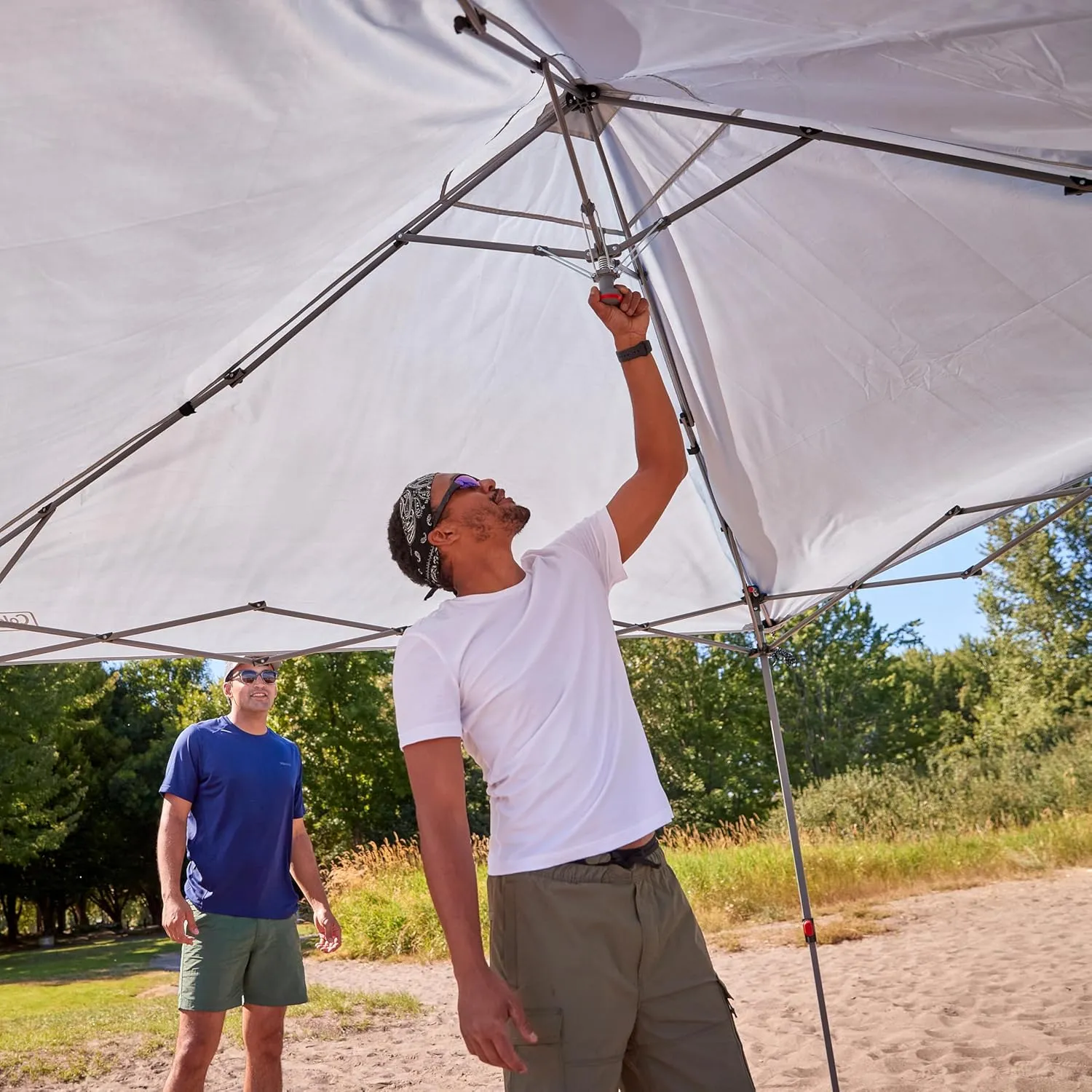 Coleman Oasis Lite Pop-Up Canopy Tent with Side Wall Attachment, 10x10ft Portable Shelter with Easy Setup & Takedown, Wheeled Carry Bag Included