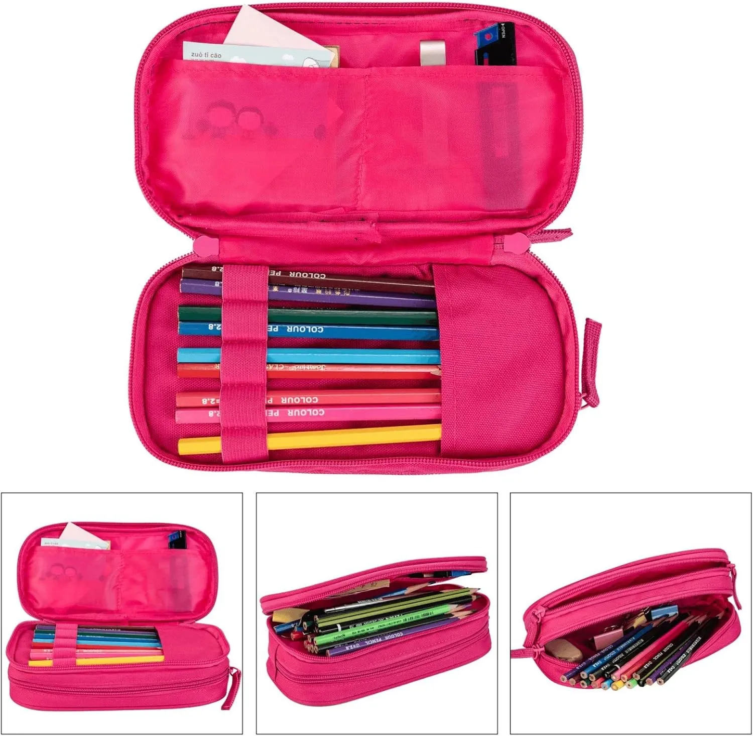 Colorful Roller Skates Print Pencil Cases Pen Box Stationery Makeup Bag, Desk Organizer For College Adults Women Men