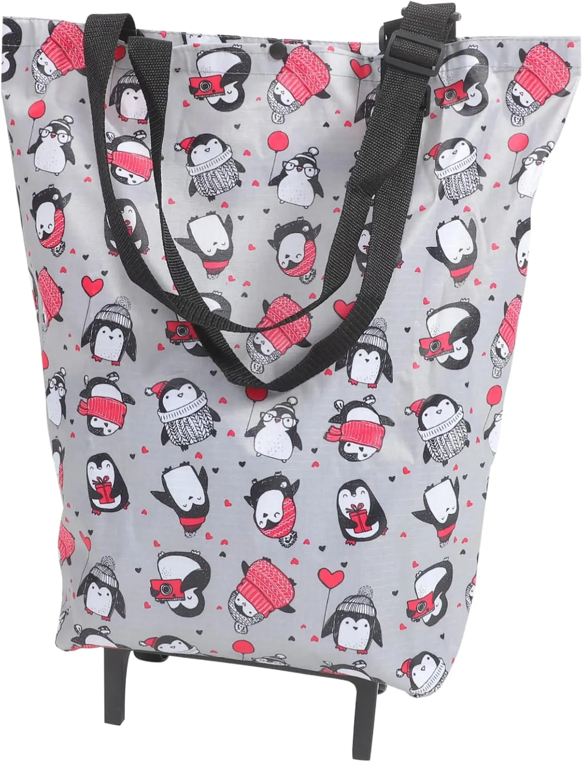 Compact Foldable Trolley Bag with Wheels Shopping Cart for Groceries Travel Effortless Maneuverability Versatile Design Conveniently Collapsible Storage