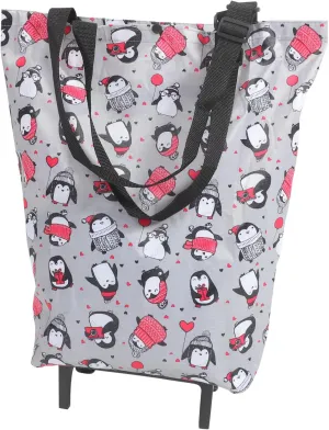Compact Foldable Trolley Bag with Wheels Shopping Cart for Groceries Travel Effortless Maneuverability Versatile Design Conveniently Collapsible Storage
