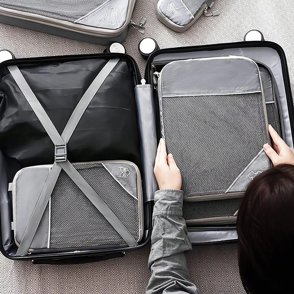 Compressed Travel Storage Organiser Package Grey (Set of 6)
