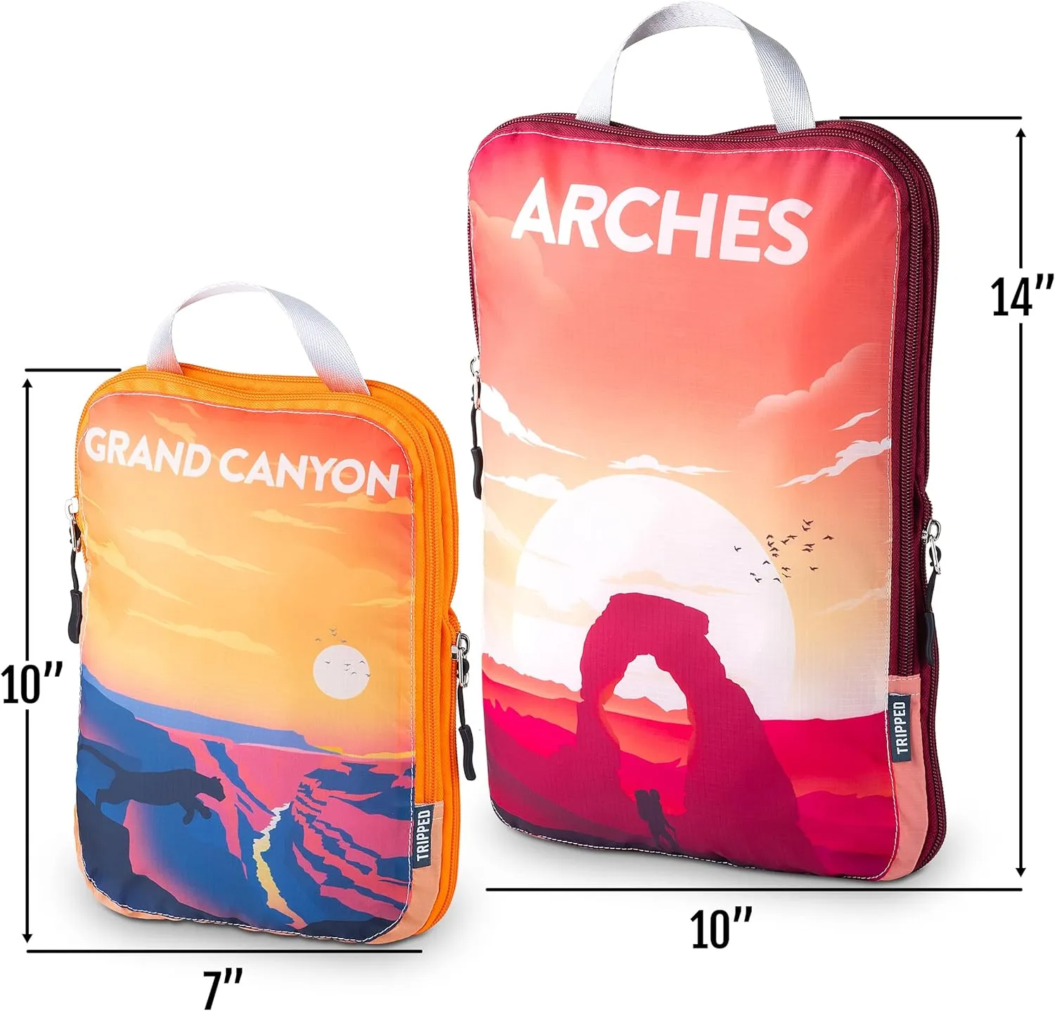 Compression Packing Cubes for Travel - Luggage and Backpack Organizer Packaging Cubes for Clothes by TRIPPED Travel Gear