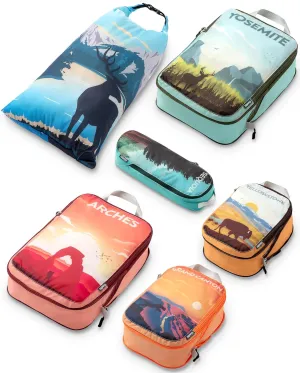 Compression Packing Cubes for Travel - Luggage and Backpack Organizer Packaging Cubes for Clothes by TRIPPED Travel Gear