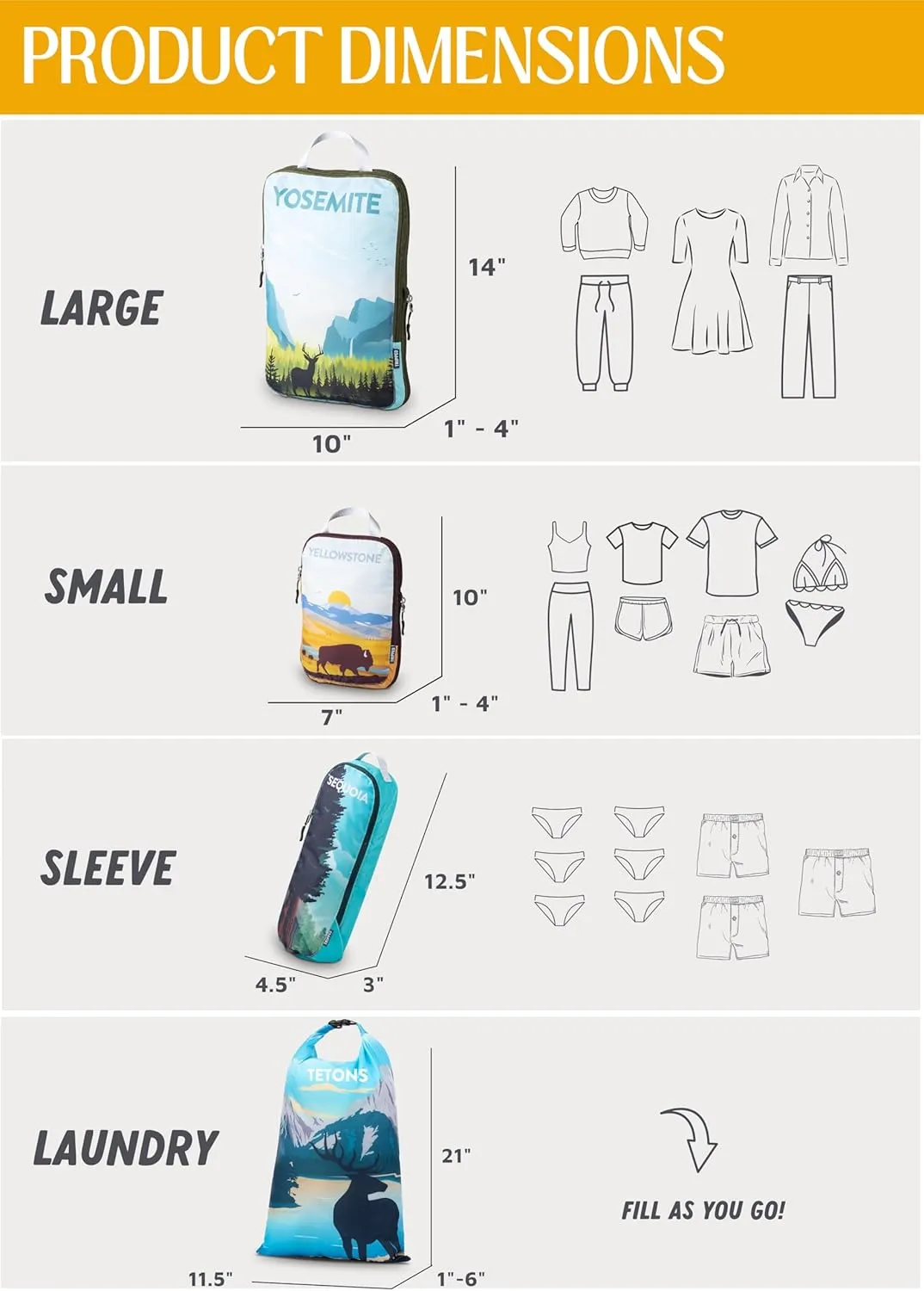 Compression Packing Cubes for Travel - Luggage and Backpack Organizer Packaging Cubes for Clothes by TRIPPED Travel Gear