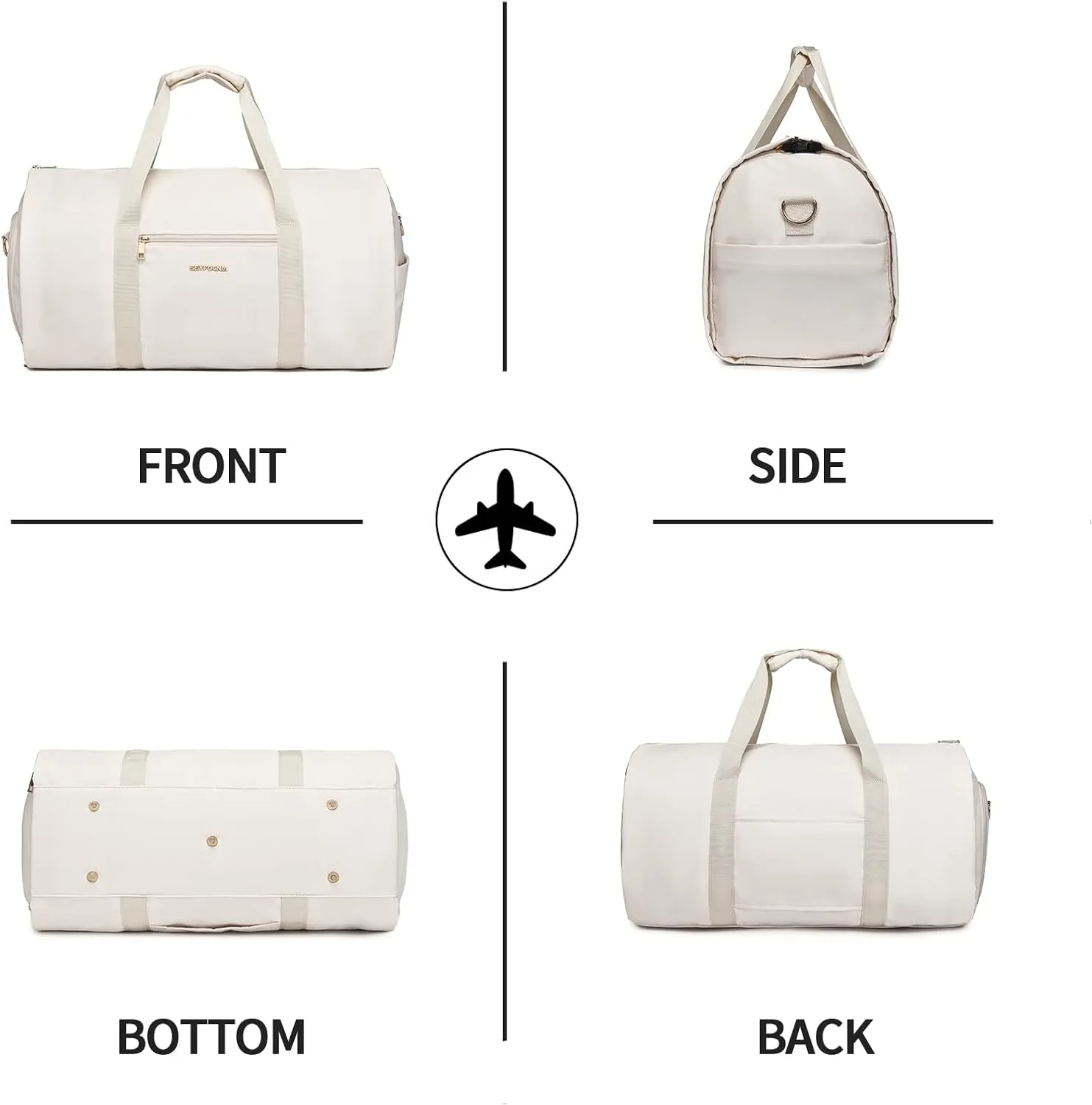Convertible Carry on Garment Bag for Women,Hanging Garment Bags for Travel with Shoe Pouch 2 in 1 Hanging Suitcase Suit Bag for Women Travel Bags for Women Duffle Bag Garment Bag Gifts White