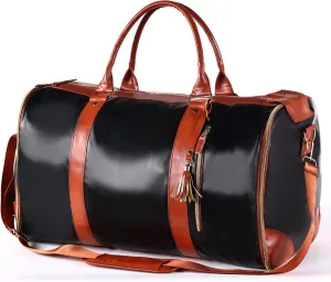 Convertible Duffle Bag for Travel - Large Suit Luggage, Carry On, 2 in 1 Duffle Garment Bag (Black)