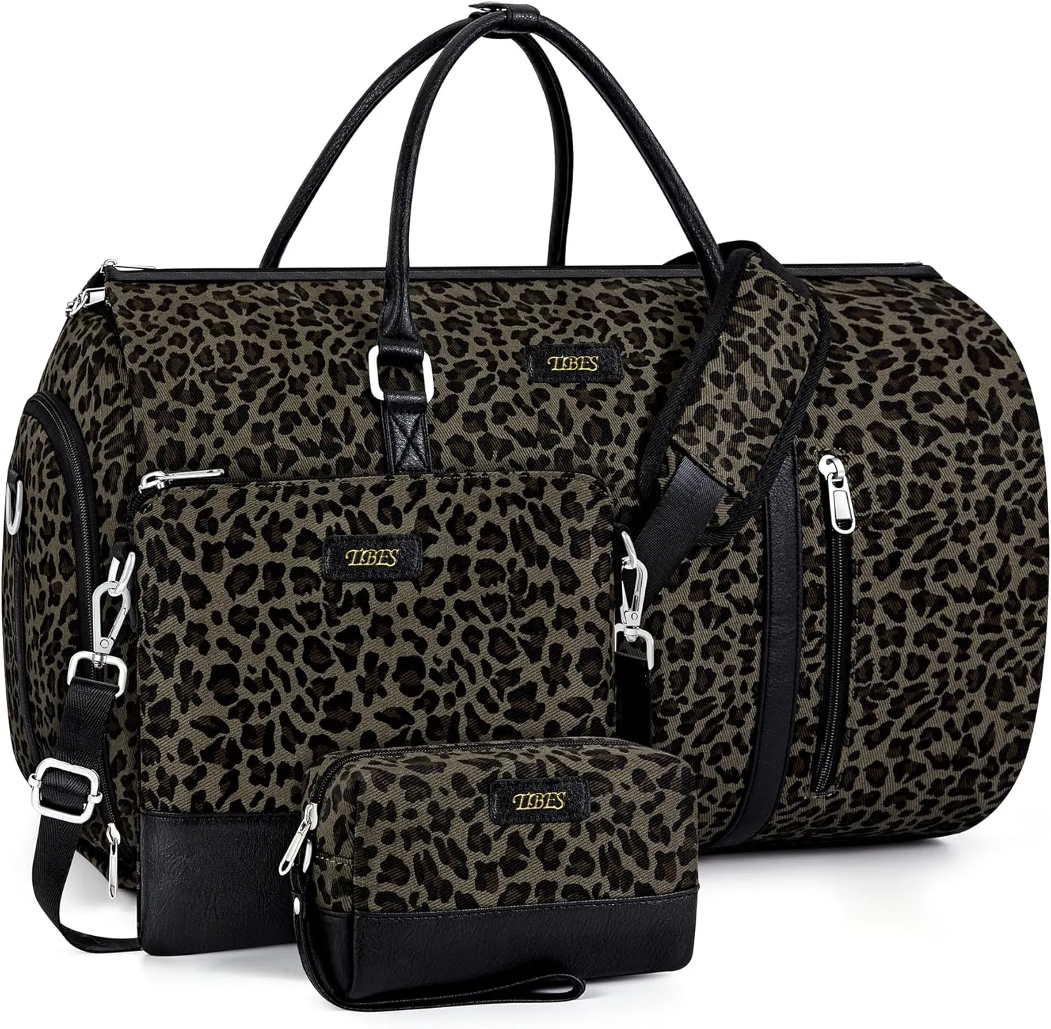 Convertible Garment Duffel Bag for Travel - Carry On Garment Duffel With Shoulder Straps for Men Women 2 in 1 Hanging Suitcase Suit 4pcs Set