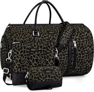 Convertible Garment Duffel Bag for Travel - Carry On Garment Duffel With Shoulder Straps for Men Women 2 in 1 Hanging Suitcase Suit 4pcs Set