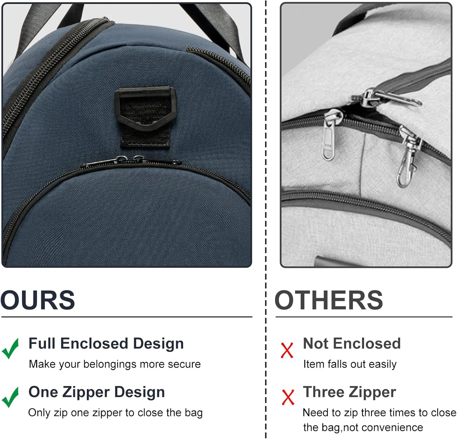 Convertible Garment Duffel Bag with Shoe Compartment,ZALUPRI Carry on Garment Bag for Men Women 2 in 1 Hanging Suitcase Suit Weekend Travel Bag, Blue