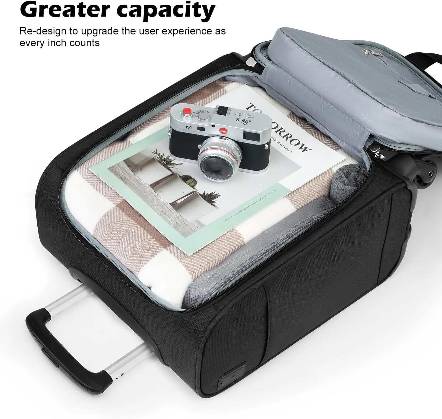 Coolife Underseat Carry On Luggage Softside Lightweight Rolling Travel Bag Spinner Suitcase