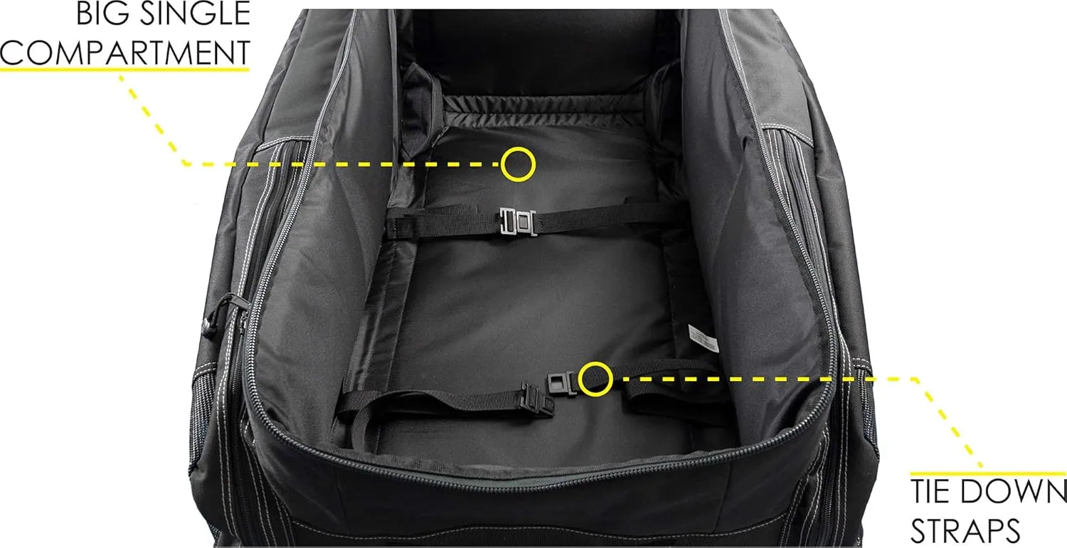Cressi Strong Large Capacity Roller Luggage Bag 115L with Backpack Straps - Moby 5 designed in Italy
