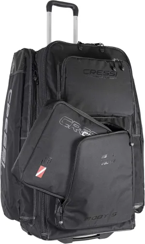Cressi Strong Large Capacity Roller Luggage Bag 115L with Backpack Straps - Moby 5 designed in Italy