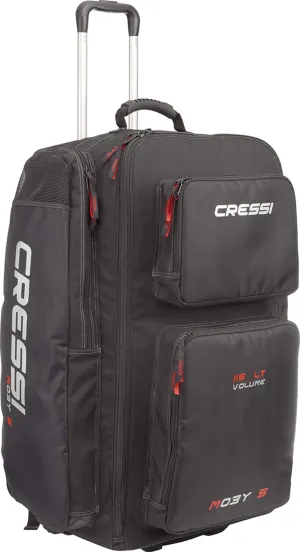 Cressi Strong Large Capacity Roller Luggage Bag 115L with Backpack Straps - Moby 5 designed in Italy