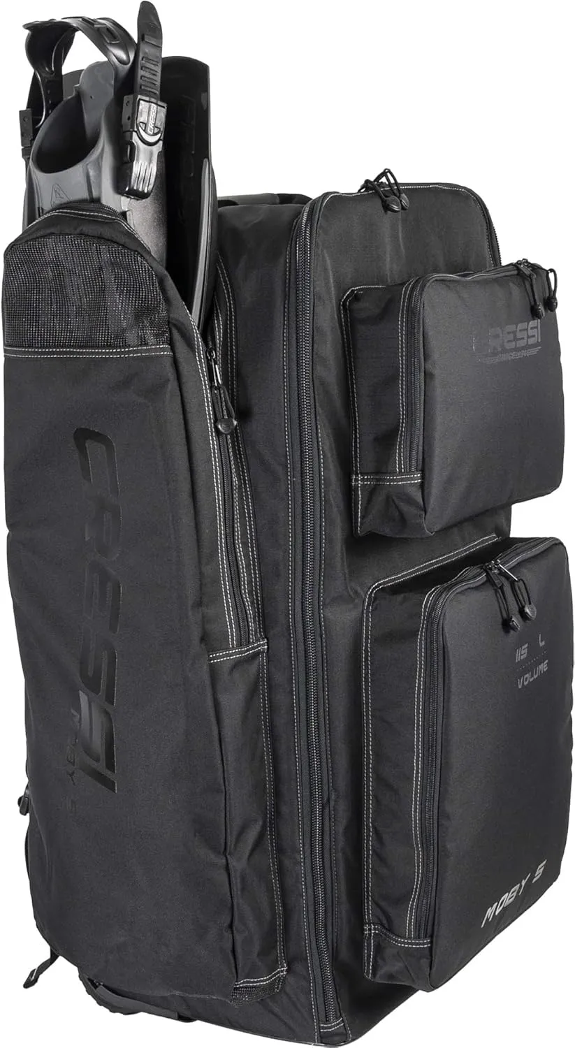 Cressi Strong Large Capacity Roller Luggage Bag 115L with Backpack Straps - Moby 5 designed in Italy