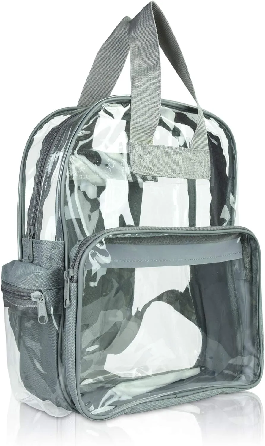 DALIX Wholesale Clear Backpacks Small Book Bags 50 Pcs in Light Grey