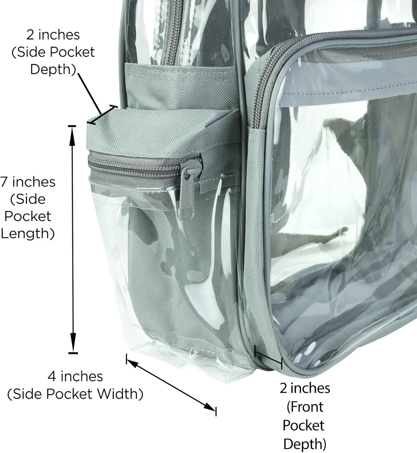 DALIX Wholesale Clear Backpacks Small Book Bags 50 Pcs in Light Grey