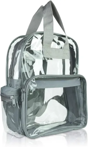 DALIX Wholesale Clear Backpacks Small Book Bags 50 Pcs in Light Grey