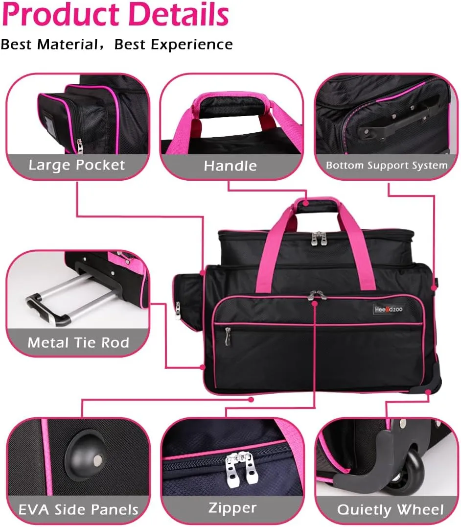 Dance Bag With Garment Rack,Dance Costumes Rolling Garment Bags For Travel,Garment Duffle Bag For Dance Competition, Wheeled Drop-Bottom Upright Luggage Closet Suitcase (23inch Expand-Purple)