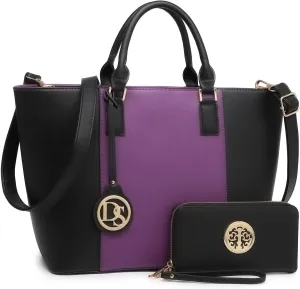 Dasein Satchel Purse Handbag for Women Large Shoulder Work Tote Bag With Matching Wallet