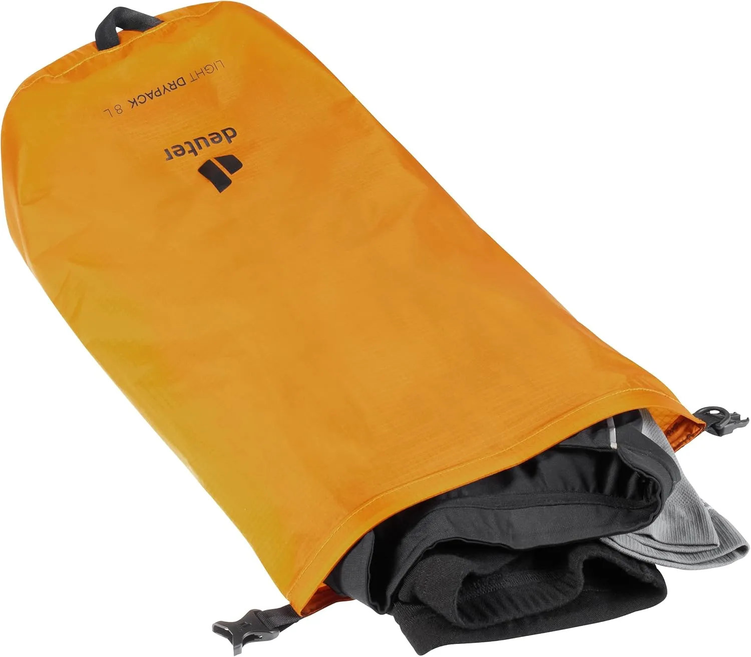 Deuter Light Drypack, Water-Resistant Ripstop Roll-Top Dry Pack Sack Keeps Gear Dry for Hiking, Trekking, Camping & Kayaking