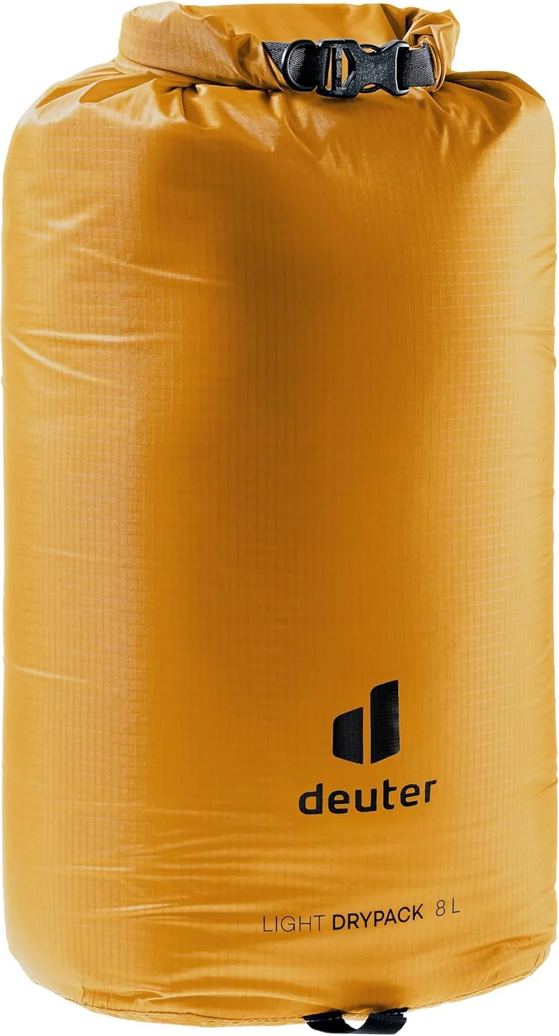Deuter Light Drypack, Water-Resistant Ripstop Roll-Top Dry Pack Sack Keeps Gear Dry for Hiking, Trekking, Camping & Kayaking
