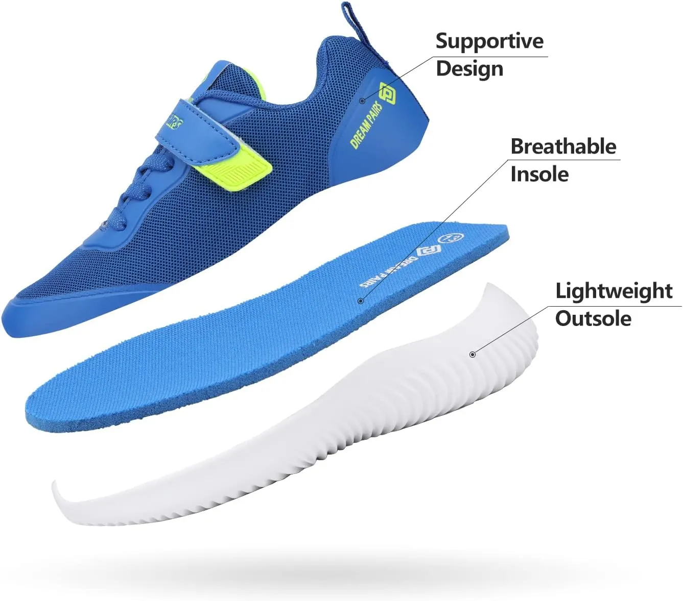 DREAM PAIRS Boys Girls Shoes Kids Tennis EZ-Ons BreezeRunners Running Sneakers