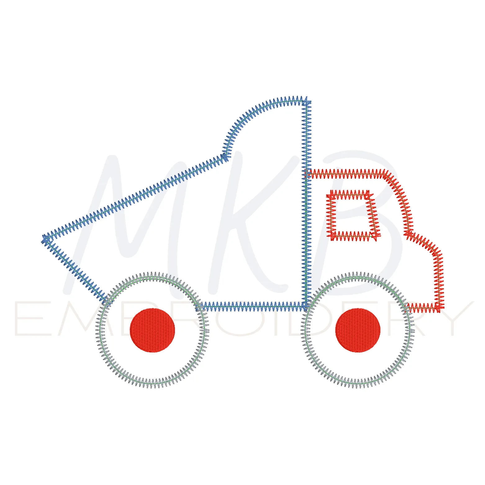 Dump Truck Zig Zag Applique