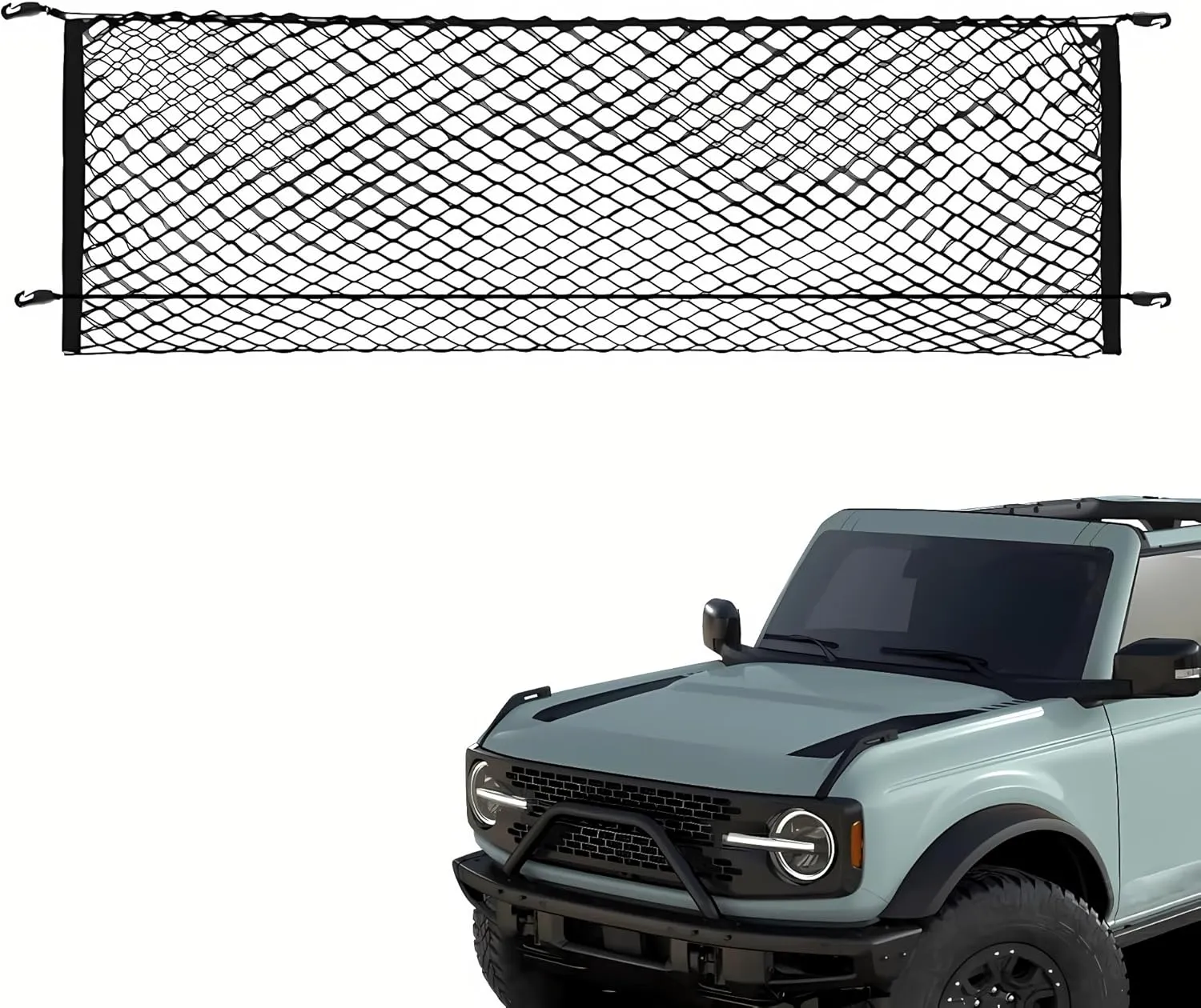Envelope Style Trunk Mesh Cargo Net Compatible with 2010 to 2024 2025 Toyota 4runner 2 Row Model only