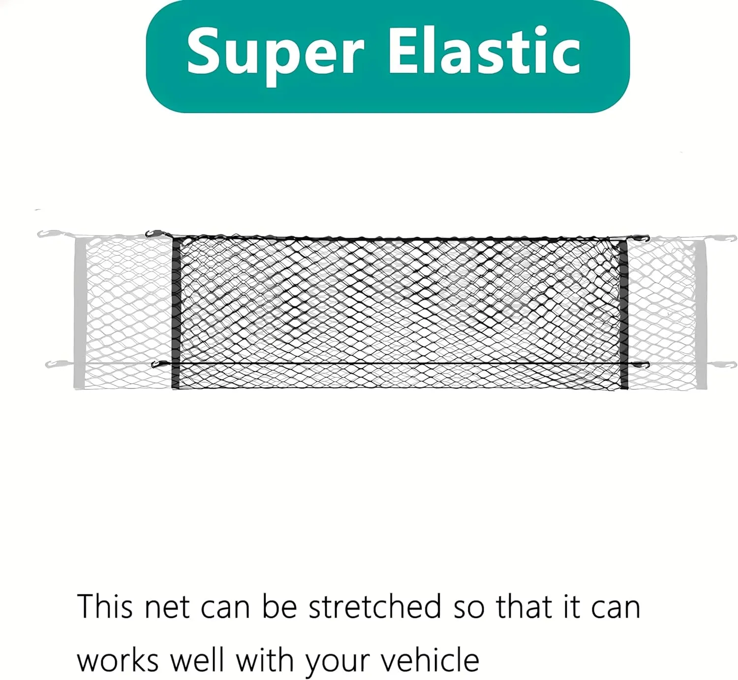 Envelope Style Trunk Mesh Cargo Net Compatible with 2010 to 2024 2025 Toyota 4runner 2 Row Model only
