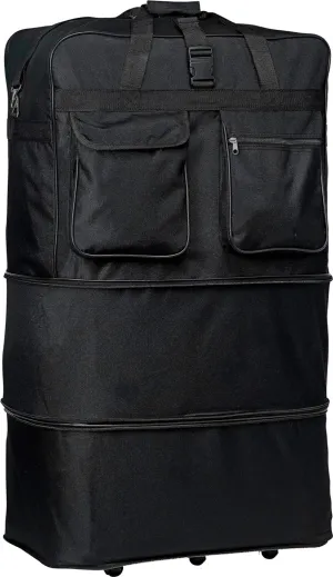 Eshion Expandable Rolling Duffle Bag Wheeled Spinner Suitcase Luggage,30/36/40 Inch (30 Inch, Black)