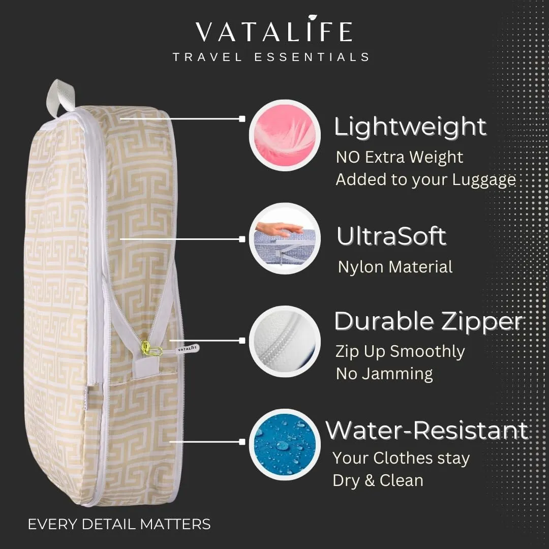 Extra Large Compression Packing Cubes for Checked Luggage, Lightweight Suitcase Organizers & Space Saver Bags - Travel Cubes for Packing - Travel Essentials - 2 Piece Set, X-Large - Beige Boho