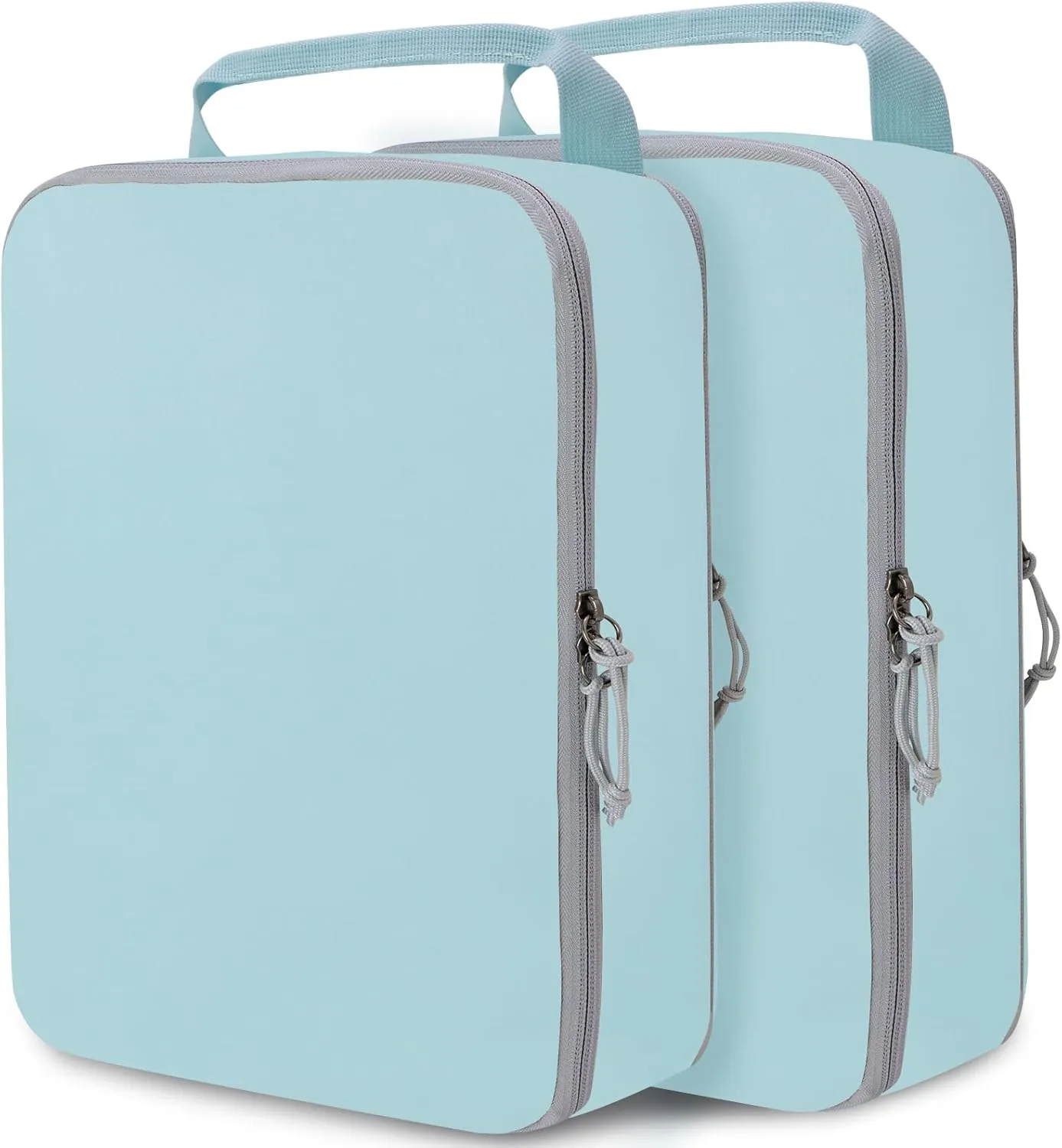 Extra Large Compression Packing Cubes for Travel, 2 Set Compression Bags Travel Cubes for Packing Suitcase Luggage Organizer, Blue