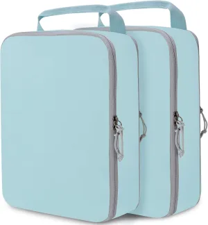 Extra Large Compression Packing Cubes for Travel, 2 Set Compression Bags Travel Cubes for Packing Suitcase Luggage Organizer, Blue